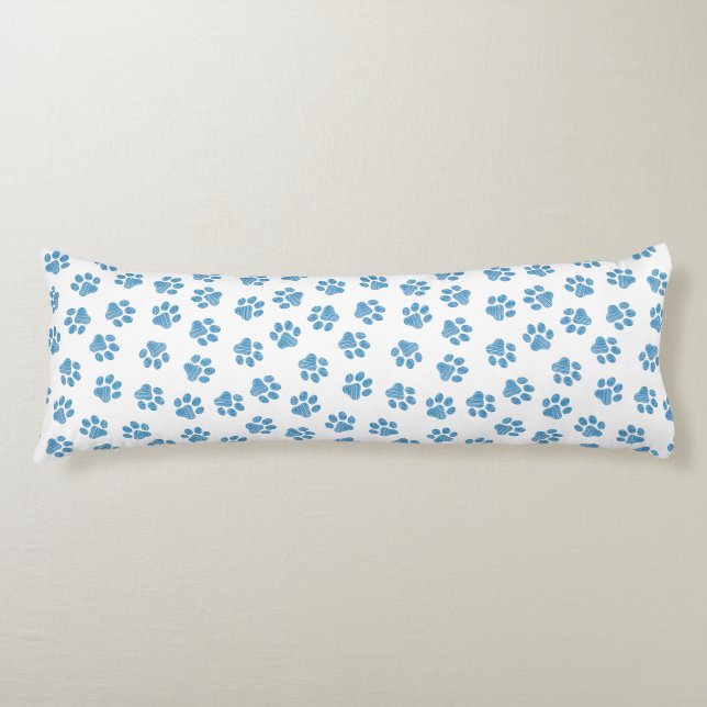 Coussins Longs Patrouilles de Doodle, Paws de Chien, Paws Bleus (Devant)