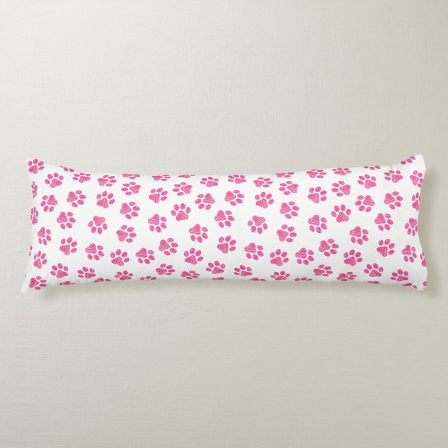 Coussins Longs Patrouilles De Doodle, Paws De Chien, Paws Roses (Devant)