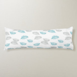 Coussins Longs Pattern Blue & Gray Leaves
