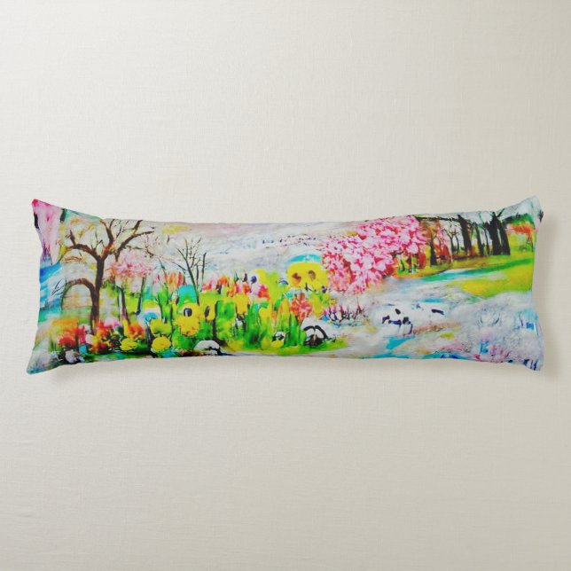 Coussins Longs Paysage d'aquarelle 2 (Devant)
