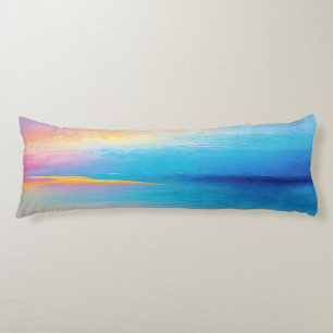Coussins Longs Paysage large "Clachanray" rose et bleu