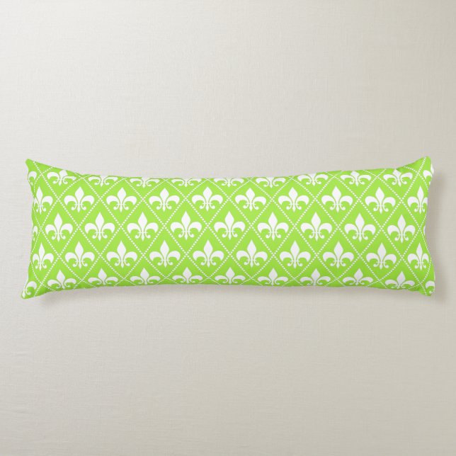 Coussins Longs Pear Green Fleur de Lys (Devant)