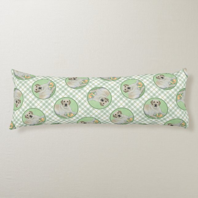 Coussins Longs Peinture de balles de tennis et de retrieur du Lab (Devant)