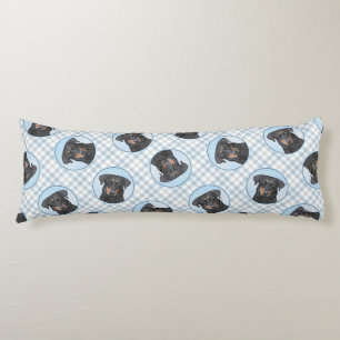 Coussins Longs Peinture de chien Beauceron Noir et Feu Berger de