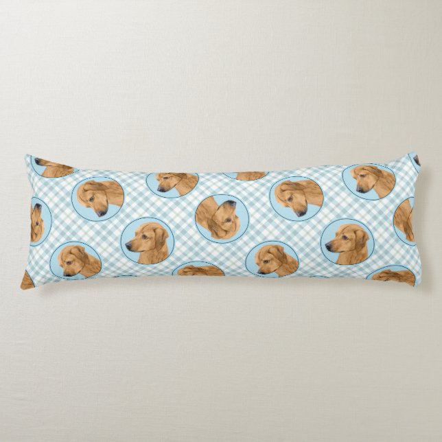 Coussins Longs Peinture de Rhodesian Ridgeback Rouge Blé Chien Ar (Devant)