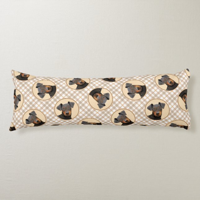 Coussins Longs Peinture de Terrier de Manchester Art Animalier Or (Devant)