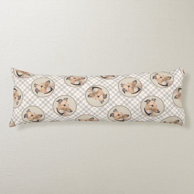 Coussins Longs Peinture Greyhound Fawn mignonne Original Animal c (Devant)