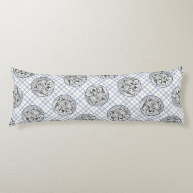 Coussins Longs Peinture Keeshond Kees Jote Original Animal Chien  (Devant)