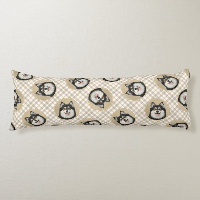 Coussins Longs Peinture lapon finlandaise Art Chien noir et Tan (Devant)