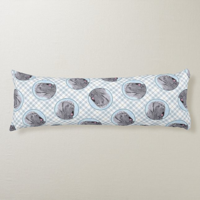 Coussins Longs Peinture Mastiff Napolitain Gris Art Original Chie (Devant)