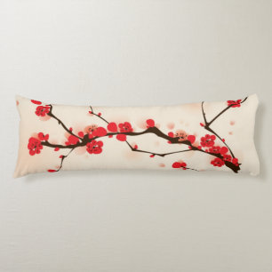 Coussins Longs Peinture orientale de style, fleur au printemps 3