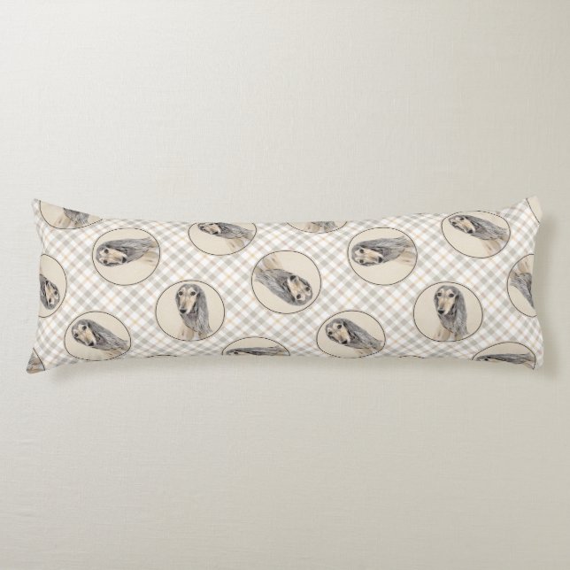 Coussins Longs Peinture Saluki Fawn Sable mignonne Original Chien (Devant)