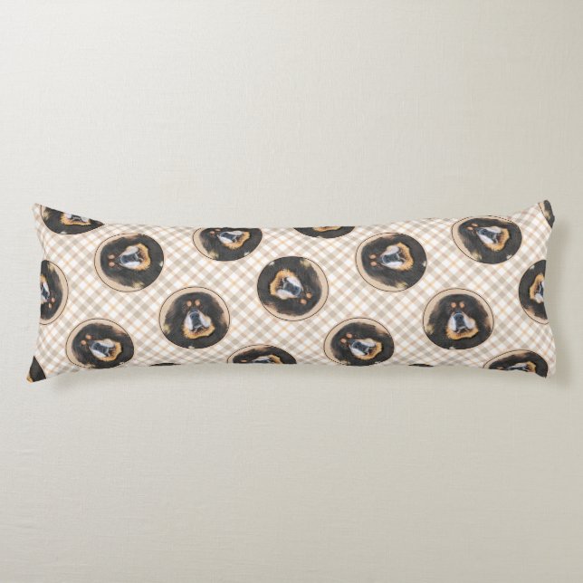 Coussins Longs Peinture tibétaine Mastiff art de chien animal de  (Devant)