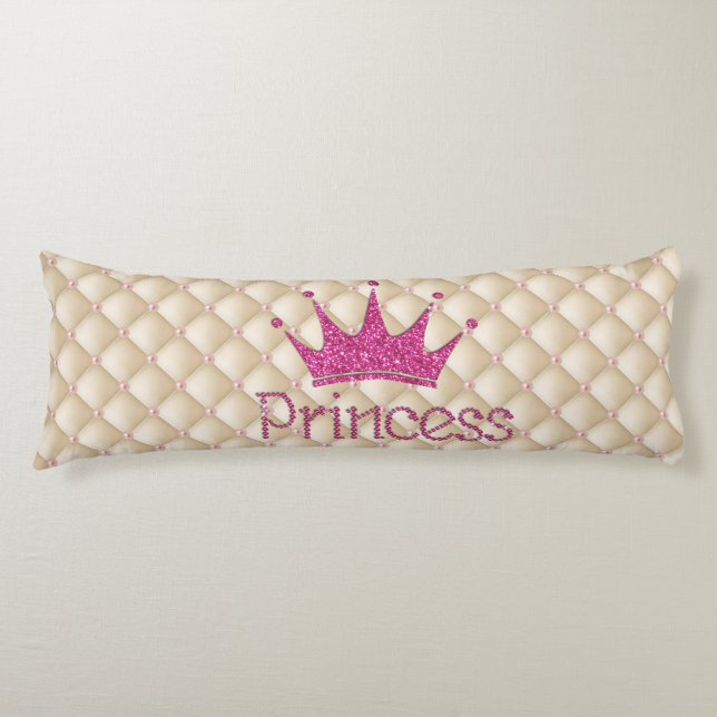 Coussins Longs Perles Charming Chic, Tiara, Princesse, Glitterie (Devant)