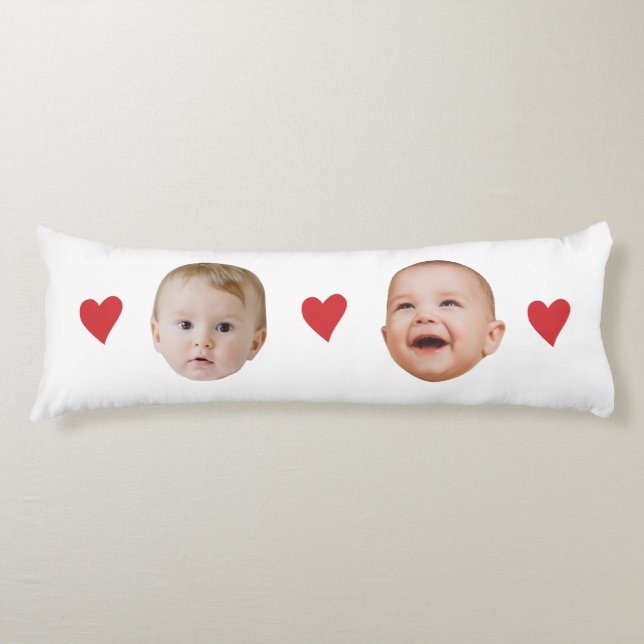 Coussins Longs Personalized Cute Baby Face 2 Photos  (Devant)