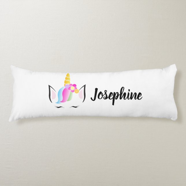 Coussins Longs Personnalisé Cute Girly Moderne Unicorne (Devant)