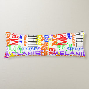 Coussins Longs Personnalisé Nom Personnalisé Collage Coloré