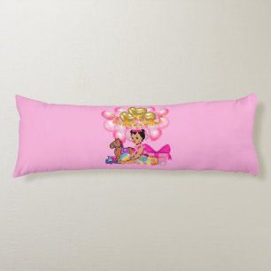 Coussins Longs Petite fille en rose
