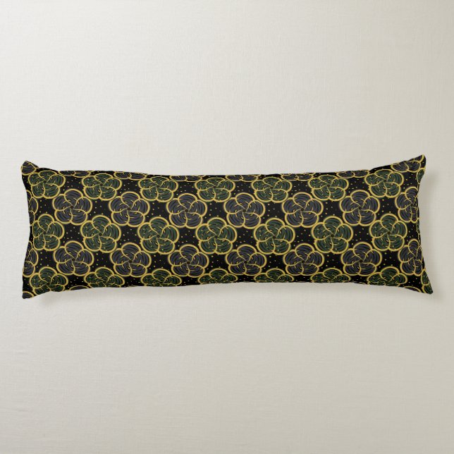 Coussins Longs Petites fleurs dorées sans couture motif (Dos)