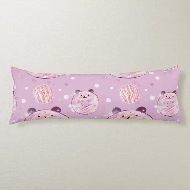 Coussins Longs Petits beignets de Panda - Esthétique Pastel (Devant)