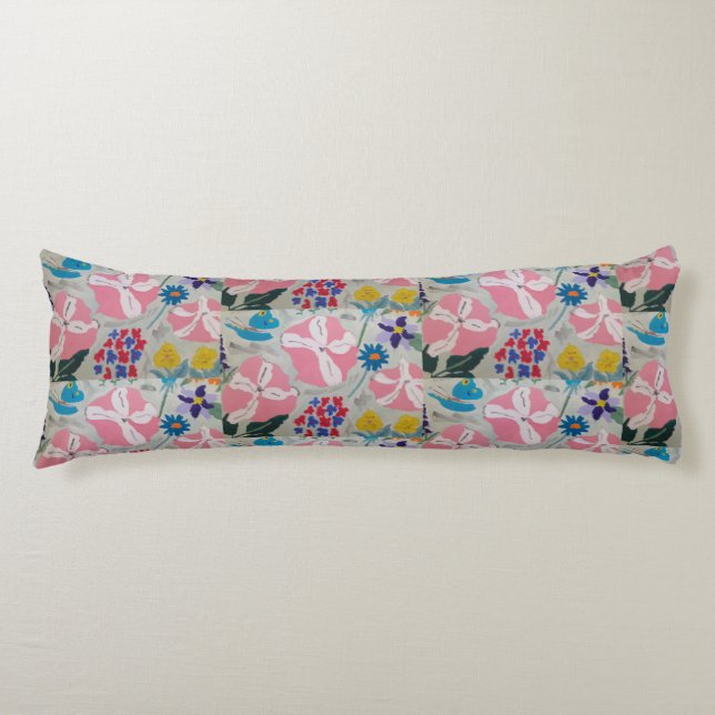 Coussins Longs Pétunia et fleurs d'été (Devant)