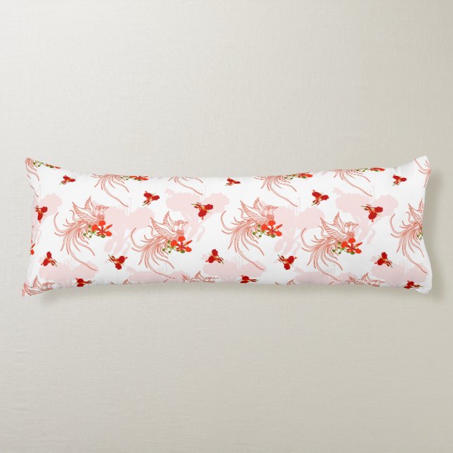Coussins Longs Phoenix Oiseau Et Phoenix Fleur Motif Sans Faille (Devant)
