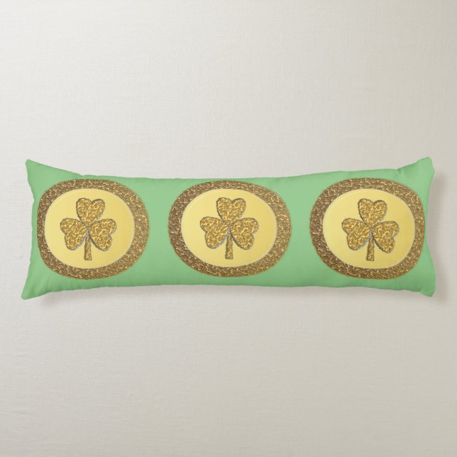 Coussins Longs Pièce d'or trèfle irlandais Lucky (Devant)