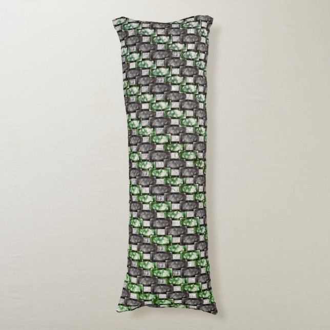 Coussins Longs Pièces rectangulaires sculptées et teintées, vert  (Devant (Vertical))