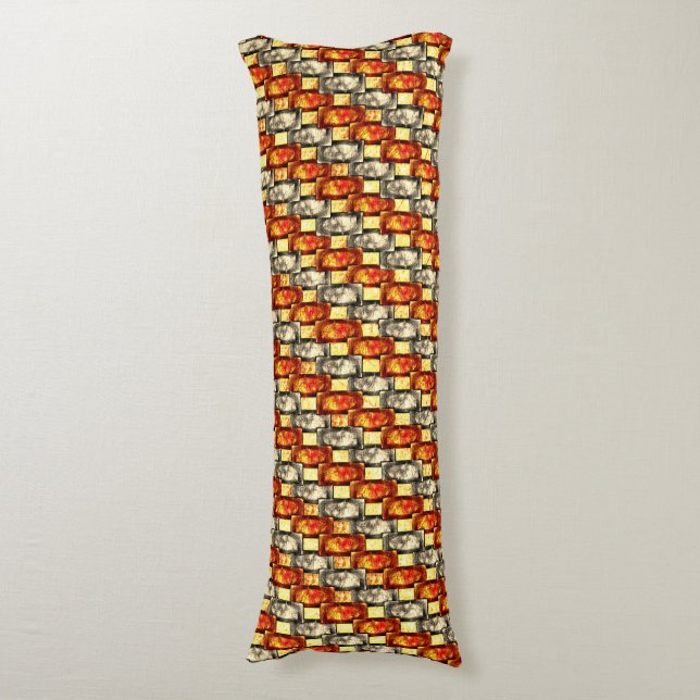Coussins Longs Pièces rectangulaires sculptées rouge et beige ali (Devant (Vertical))