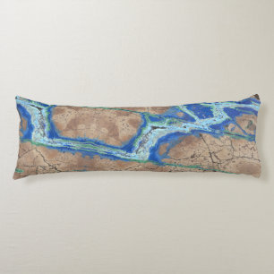 Coussins Longs Pierre azurite Beige et Turquoise