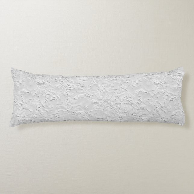 Coussins Longs Pierre texturée blanche, Art Abstrait monochrome (Devant)