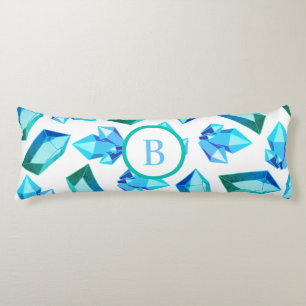 Coussins Longs Pierres de Géode Moderne Bleu & Vert