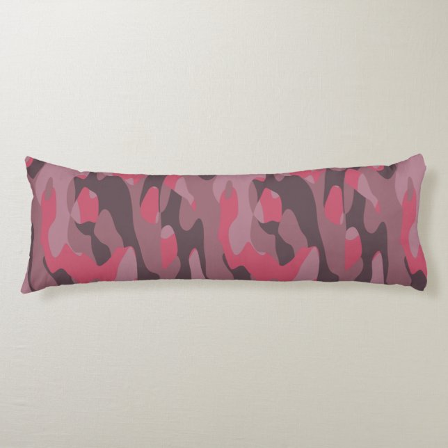 Coussins Longs pink and mauve Camo abstract (Devant)