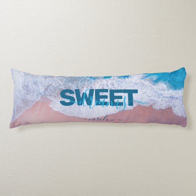 Coussins Longs Pink Beach Bermudes Personnalisé (Devant)