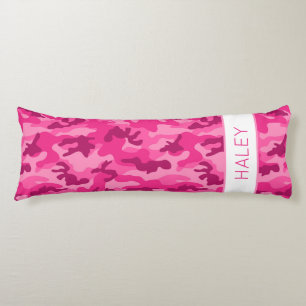 Coussins Longs Pink Camo NAME Enfants Chambre Décor Amusant