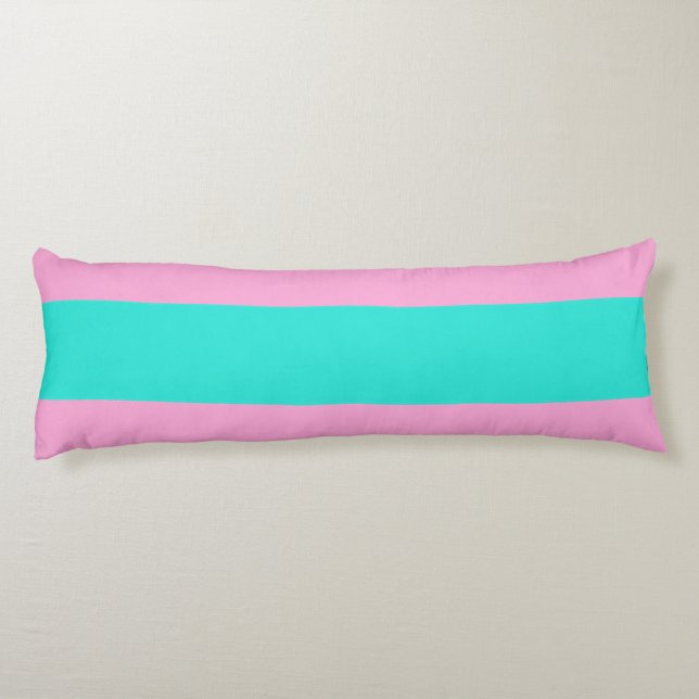 Coussins Longs Pink et Aqua Stripes (Dos)