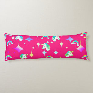 Coussins Longs Pink & Green Unicorne arc-en-ciel pour imprimer co