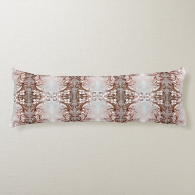 Coussins Longs Pink Ornate Pearl and Floral Body Pillow (Devant)
