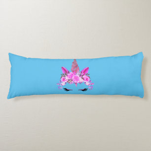 Coussins Longs Pink Unicorn Floral Imprimer Corps Oreiller