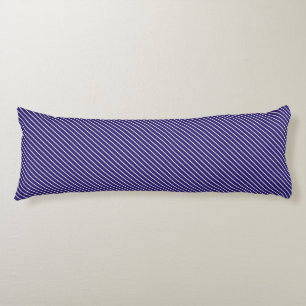 Coussins Longs Pinstripes diagonales - bleu marine et blanc