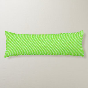 Coussins Longs Pinstripes diagonales - vert citron et blanc
