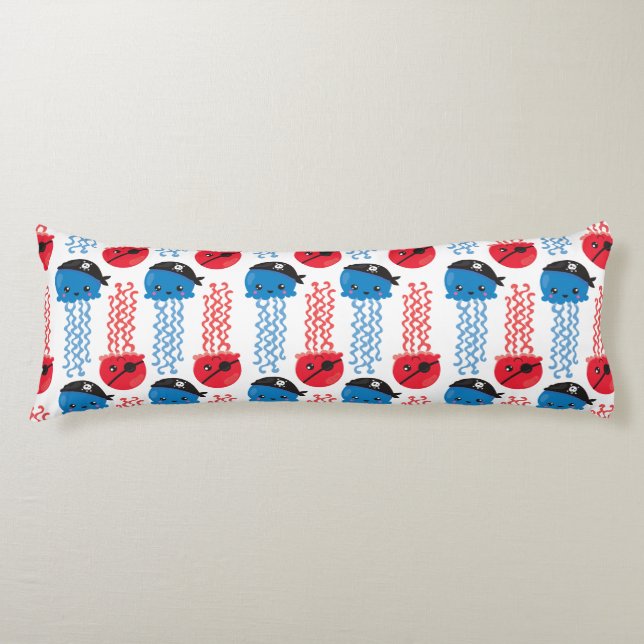 Coussins Longs Pirate Jellyfish, Motif de méduses, Sea Animaux (Devant)
