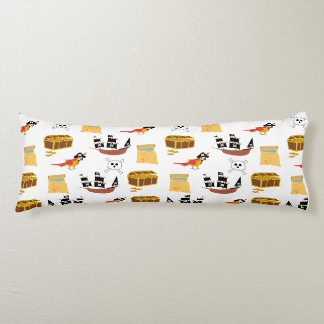 Coussins Longs Pirate Ship Treasure Motif à thème de coffre (Devant)