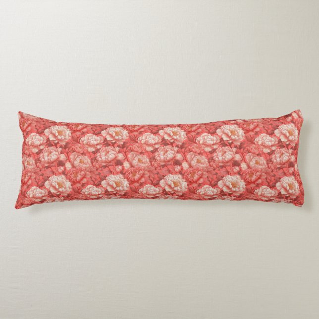 Coussins Longs Pivoines Décor Rustique Bohème Extérieur (Devant)
