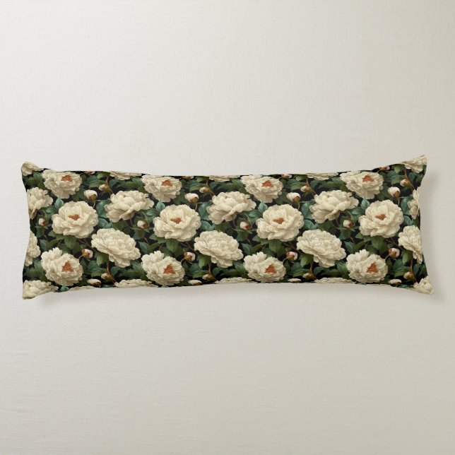 Coussins Longs Pivoines Décoration Maison Botanique Côtière Gross (Dos)