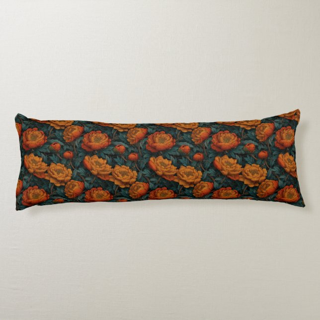 Coussins Longs Pivoines Imprimé Décoration Côtière Canapé Tropica (Dos)