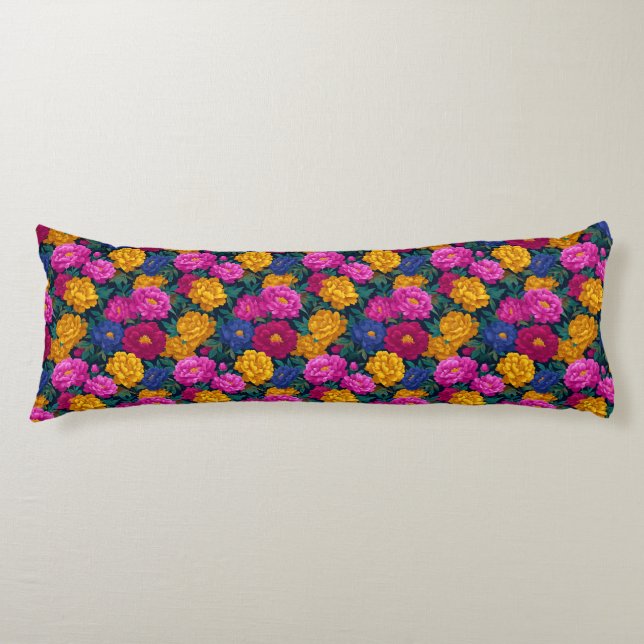 Coussins Longs Pivoines Texture Décor Rustique Classique Coin (Devant)