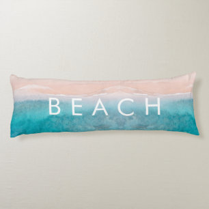 Coussins Longs PixDezines aquarelle PLAGE DE SABLE ROSE