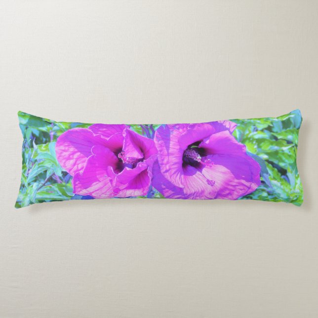 Coussins Longs Plum Ultra Violet Fou Hibiscus Violet Fleurs (Devant)
