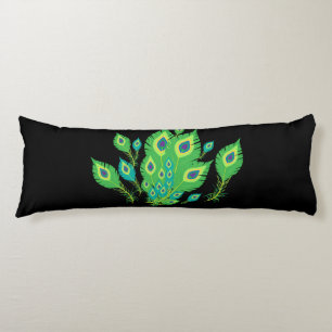 Coussins Longs Plumes de paon Oiseaux de paon Nature